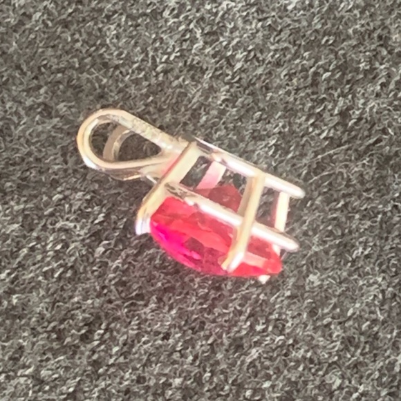 14k White Gold and Ruby Pendant - Picture 6 of 10